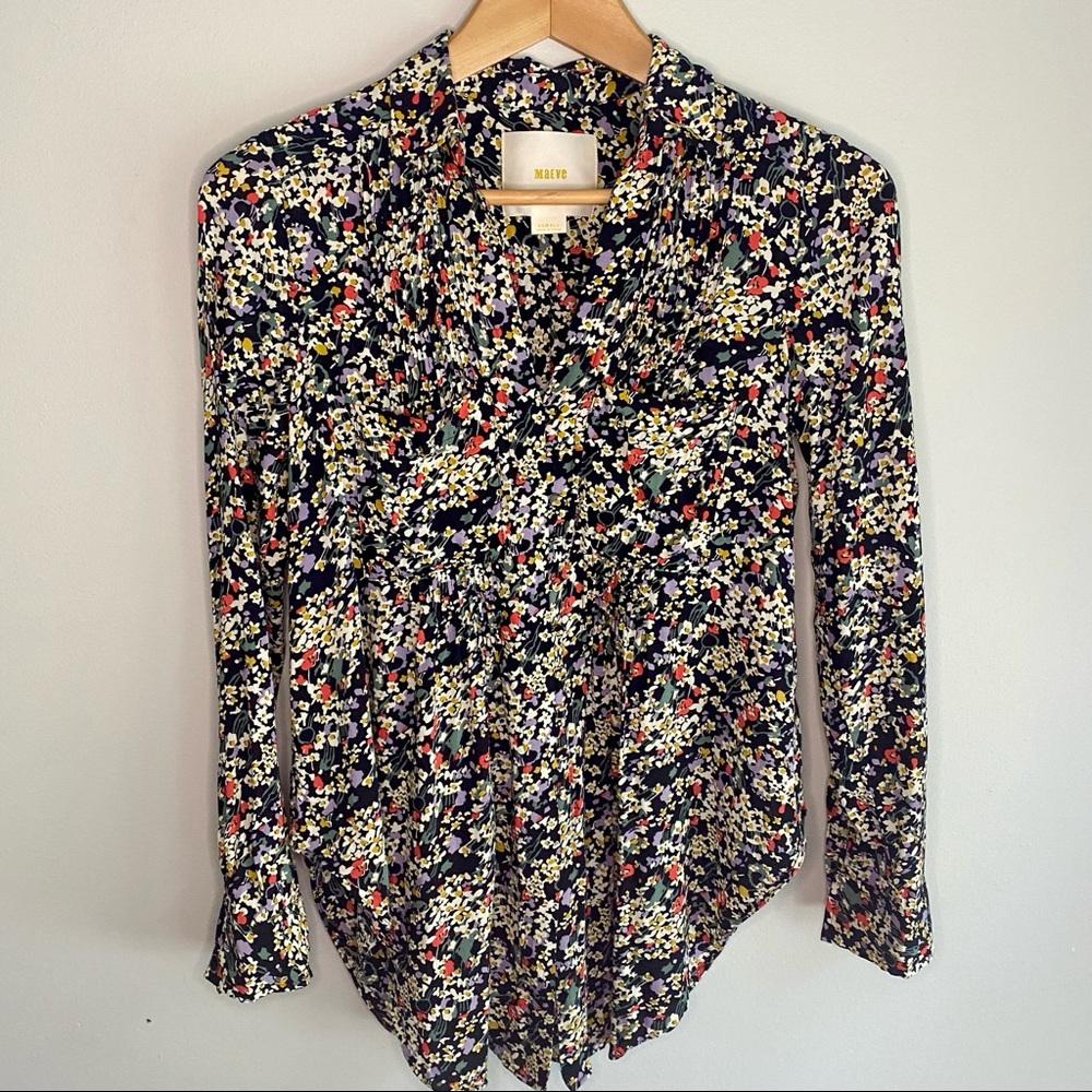 Anthropologie Maeve Matilda Button Down Long Sleeve Blouse XS